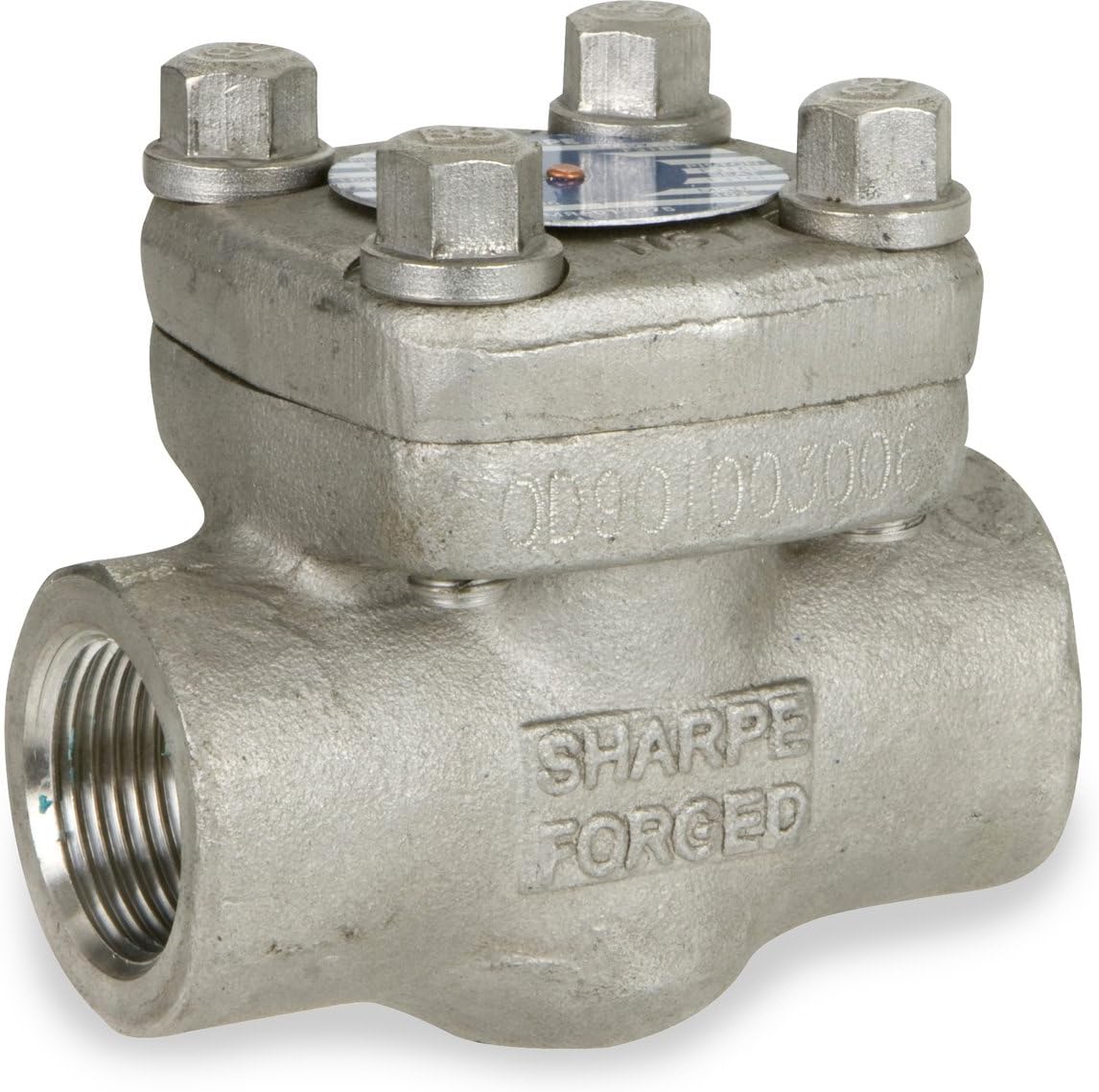 Sharpe Valves 24836 Series Stainless Steel 316L Piston Check Valve, Class 800, 1" NPT Female