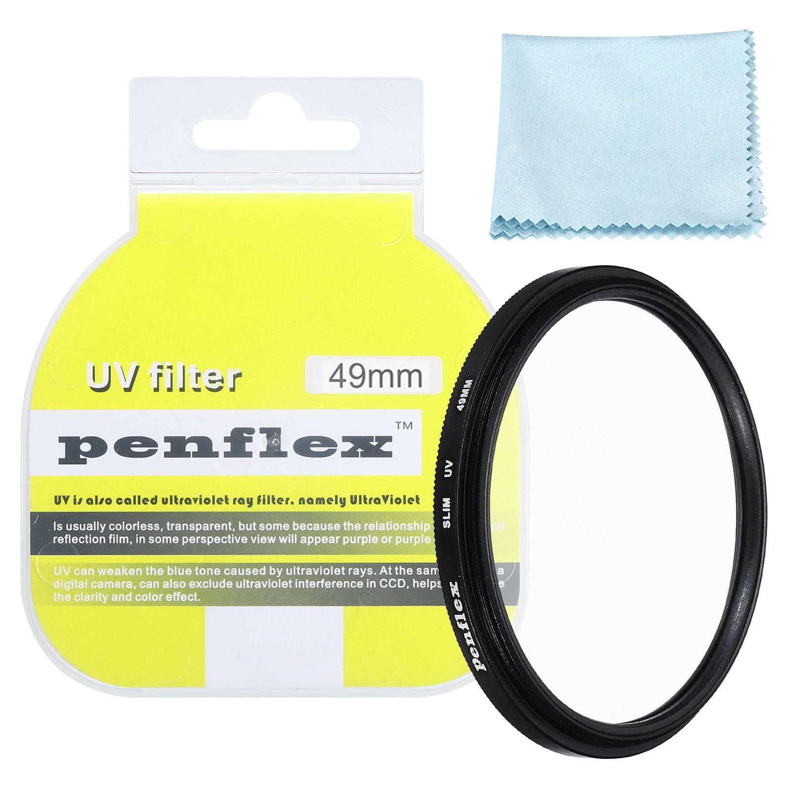 PATIKIL 49mm UV Filter, 1 PCS UV Protection Filter SLIM UV Camera Lens Filter Aluminum Optical Camera Accessory Crystal Clear Pics for 49mm Camera Lens Filter Photography Picture