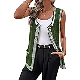 Dokotoo Women's 2026 Sleeveless Cardigan Sweaters Casual Button Down Round Neck Knit Cardigans with Pockets