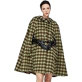 BEAUZSUZSANA Women Wool Blend Cape Coat with Pockets Vintage Idyllic Single-Breasted Pea Coat Outwear for Fall Winter