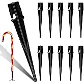 10PCS Plastic Ground Spikes, Replacement Stakes for Candy Cane Lights, Maintain Candy Cane Pathway Lights, 0.68 * 5 Inch Markers