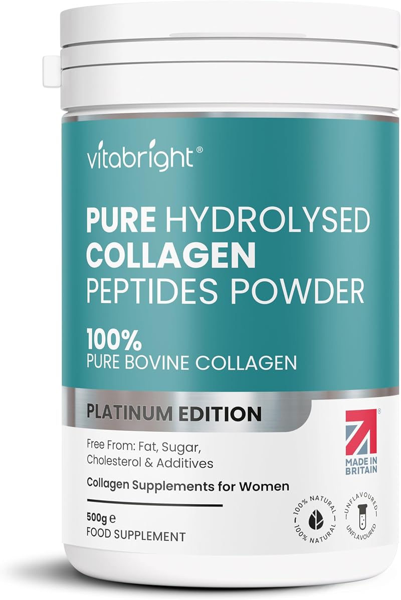 VitaBright Bovine Collagen Powder 500g High Bioavailability 50 Servings