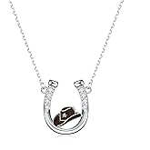 HELORET Horseshoe Necklace for Women Horse Equestrian Jewelry Gifts for Women