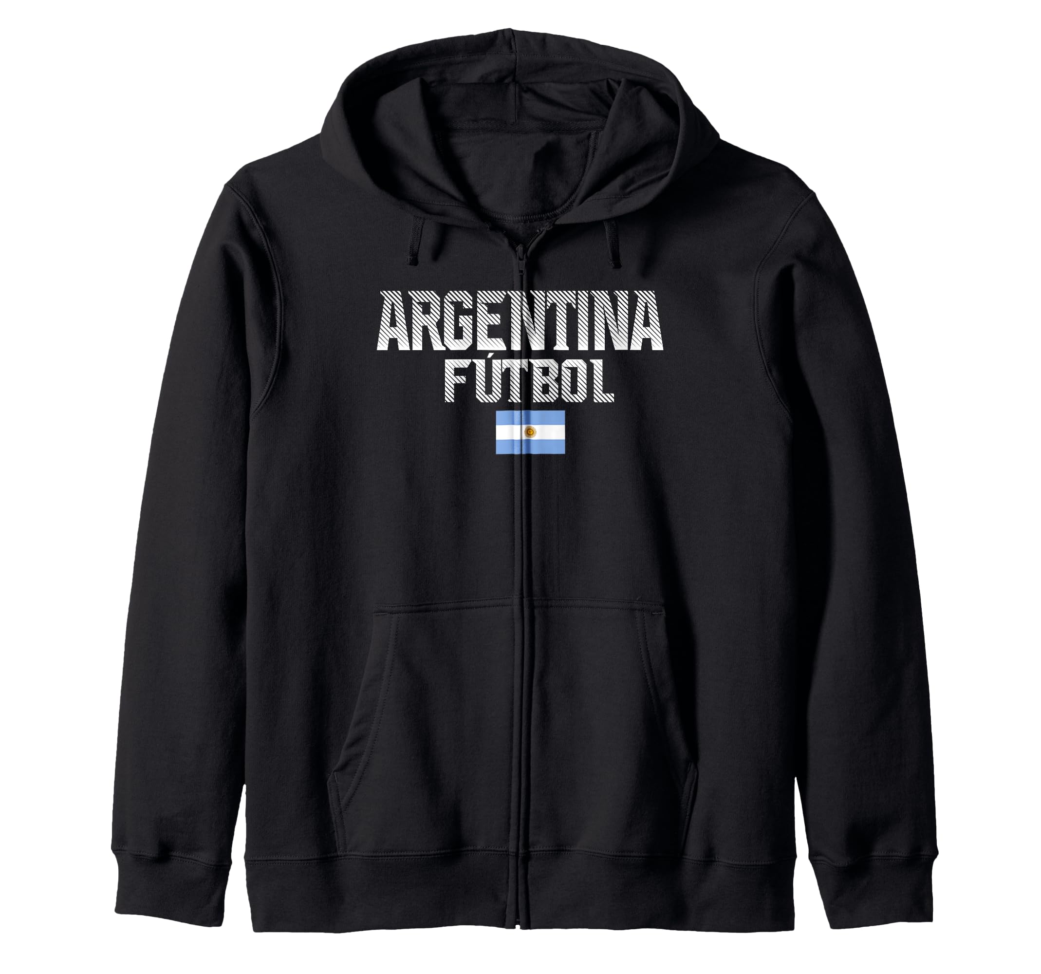 Argentina Futbol Centre Flag Zip Hoodie