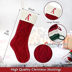 VRFASHION Christmas Stockings with Initials, Letter
