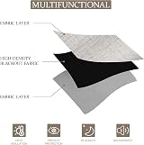 CUCRAF 100% Blackout Curtains 46x54 Off White 2 Panels Thermal Eyelet view 4