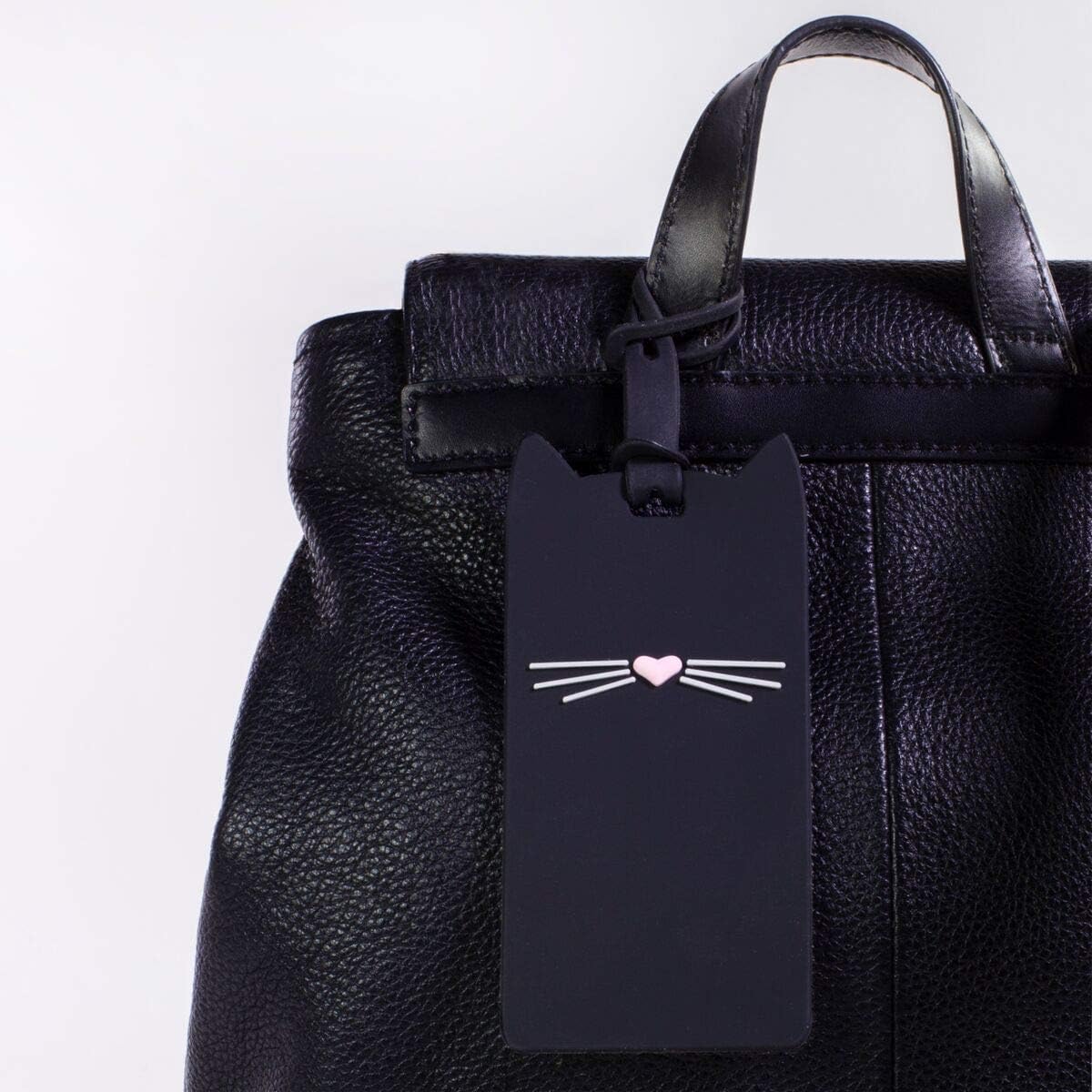 Kate Spade New York Silicone Luggage Tag with Durable Strap, Black Cat: Clothing