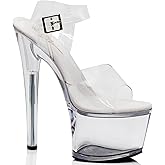 Enzo Romeo Women Clear High Heel Platform Wedge Pump Sandals