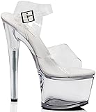 Enzo Romeo Women Clear High Heel Platform Wedge