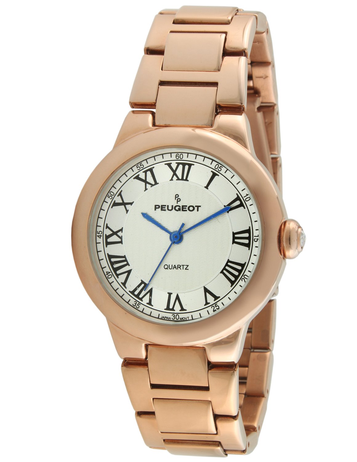 Peugeot Women's 'Roman Numeral' Quartz Metal and Alloy Dress Watch, Color:Rose Gold-Toned (Model: 7086RG)