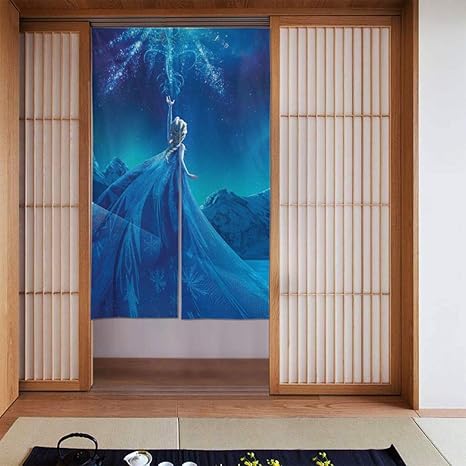 Amazon のれん 間仕切り 遮光 目隠し 暖簾 ロング おしゃれ ロング 玄関 キッチン出入り口用 個性的 プレゼントアナ 雪の女王 86 143cm のれん オンライン通販