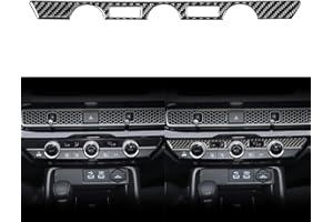 NVCNX Real Carbon Fiber Compatible with Honda 11th Gen Civic 2022 2023 2024 Sport/Si/LX/Type R Sedan Hatchback Car Dash AC Panel Dashboard Cover Interior Trim Accessories