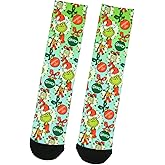 Dr Seuss The Grinch Naughty Or Nice Adult Holiday Ombré Sublimation Crew Socks