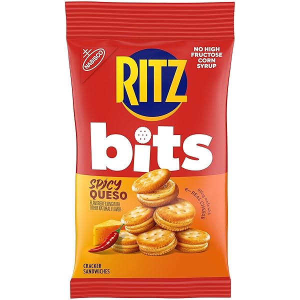 RITZ BITS SPICY QUESO CHEESE SANDWICH CRACKERS, SNACKS...