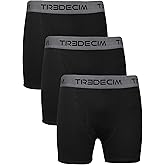 TREDECIM Men's 100% Organic Cotton Rib Boxers Briefs Underwear 3-Pack