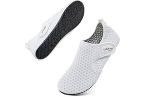 WateLves Water Shoes for Women Men Swim Beach Aqua Socks Quick Dry Barefoot House Slippers Travel Shoes with Adjustable Magic Tape for Pool Diving Boating Yoga Surf