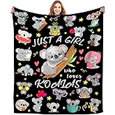 Koala Blanket for Women Girls Soft Lightweight Flannel Throw Blankets Koalas Gifts for Koala Lovers Bedding Kids Adults 50"X40"