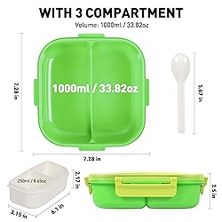 AGREON Bento Lunch Box for Kids & Adults, Green