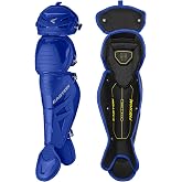 Easton Phenom Series Catcher&rsquo;s Leg Guards | Multiple Sizes &amp; Color | Flexible multi-hinge design, secure contoured fit, plush knee padding, instep extension, removable knee pads