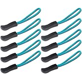 DYZD Durable Zipper Pulls Tab Tags Cord Pulls Zipper Extension Zip Fixer for Backpacks, Jackets, Luggage, Purses, Handbags (Blue,10 PCS)