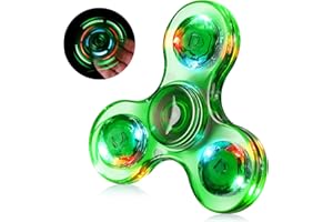 WELLVO LED Fidget Spinner for Kids Adults, Light up Sensory Fidget Toys for Kids 4-8 8-12 Anxiety Stress Relief, Classroom Prizes Glow in The Dark Hand Fidget Spinner Boys Girls Birthday Gifts