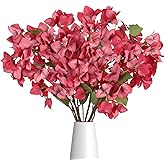 Riyuwal Red Bougainvillea Artificial Flowers 4PCS Faux Silk Bougainvillea Flowers 32.28" Realistic Flower for Tall Vase Home Wedding Table Centerpieces Garden DIY Decor(Red)