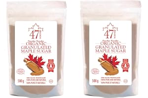 47 North Organic Single Source Pure Real Maple Sugar | 2 x 500g Pouches | Fine Granulated | Healthier sweetner alternative fo