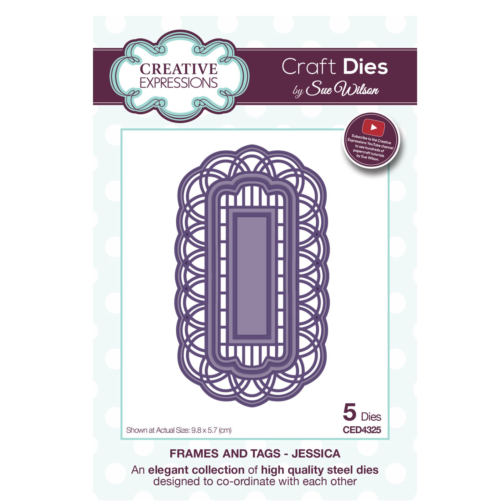 Sue Wilson CED4325 Frames and Tags Collection Jessica Die, Steel