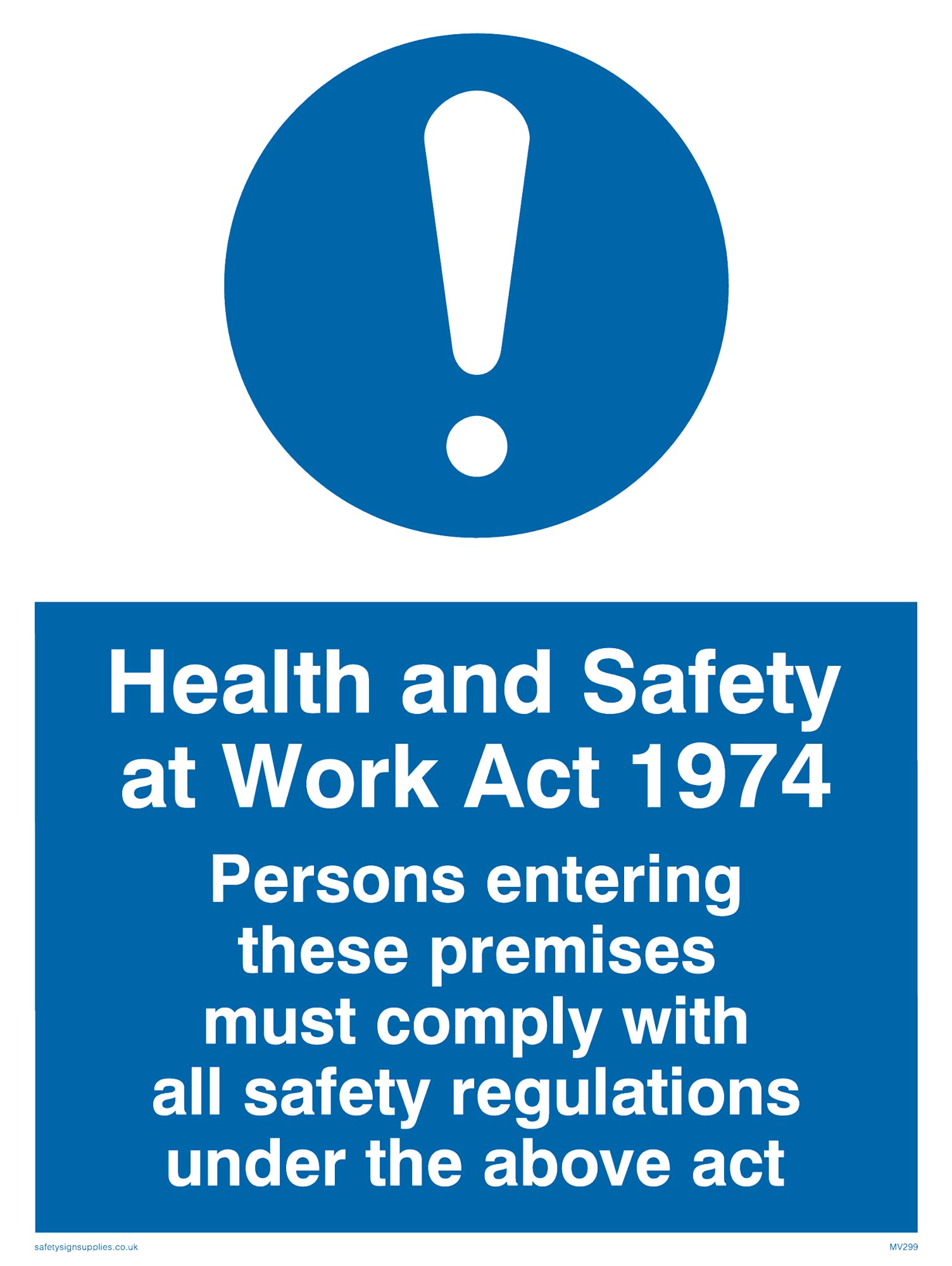 Pack of five - Health & Safety Work Act 1974 Sign - 150x200mm - A5P