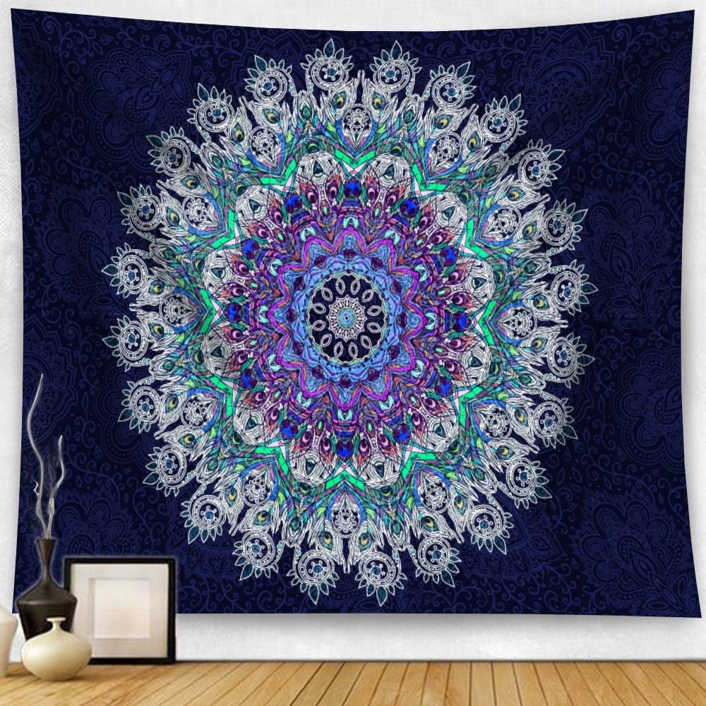 Artiron Tapestry Mandala Hippie Bohemian Tapestries Wall Hanging Flower Psychedelic Tapestry Wall Art Hanging Indian Dorm Decor Living Room Bedroom(60"× 80", Mandala Tapestry)