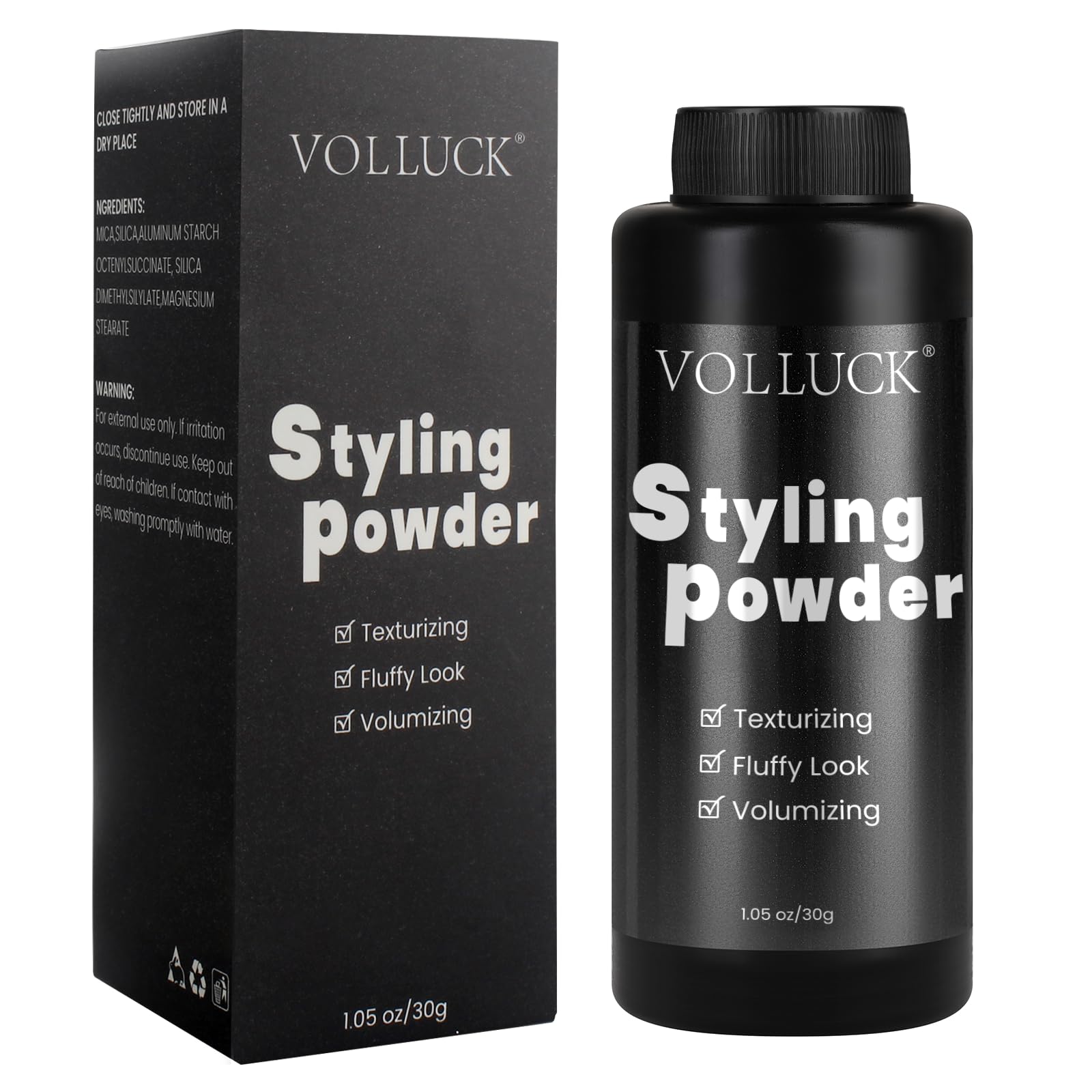 VOLLUCK Hair Styling Powder 30g – Instant Volume & Strong Hold (Matte Finish Texture Powder for Men & Women – Natural Look, Easy to Use & Long-Lasting Styling)