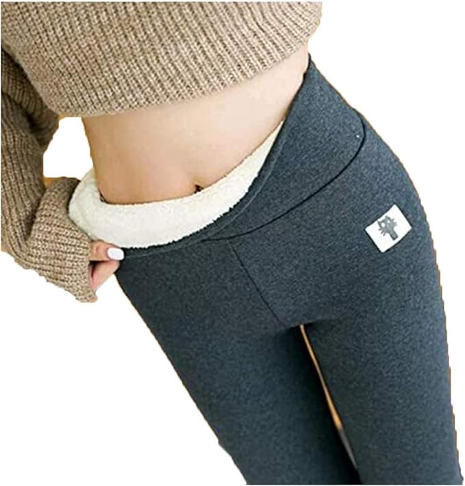 Women Fleece Lined Leggings Thick Cashmere Wool High Waist Plus Velvet