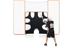 VEVOR 3-in-1 Lacrosse Goal, 12x9 ft Lacrosse Net with Backstop and Target, Quick & Easy Setup Backyard Rebounder Equipment, S