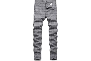 Keevoom Mens Stretch Skinny Flat-Front Fashion Style Comfy Solid Casual Slim Fit Business Dress Chinos Pants