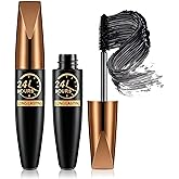 2 Pack 4D Silk Fiber Lash Mascara, Waterproof Silk Fibre Thick Lengthening Mascara