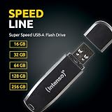 Intenso Speed Line 128GB USB 3.0 Flash Drive - 70MB/s Data Transfer view 2