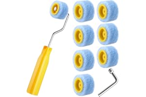 Honeydak 8 Pack Mini Paint Roller Small Paint Roller for Touch up Trim Edge or Corner, Extra Small Brushes Tool for Window Frames Photo Frames (0.8 Inch（b）)