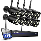 ANNKE Wireless Security Camera System-16CH Expandable 4K Security NVR, 8Pcs 2K Outdoor Cameras, 2-Way Voice, Motion Alert, Weatherproof, Mobile App-Controlled for Indoor/Outdoor Use, 1TB