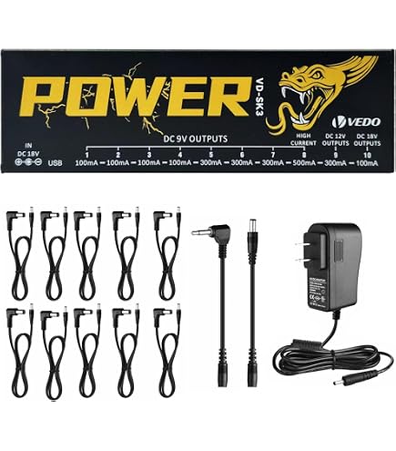 Efeito Guitar Pedal Power Supply, curto-circuito, proteção contra
