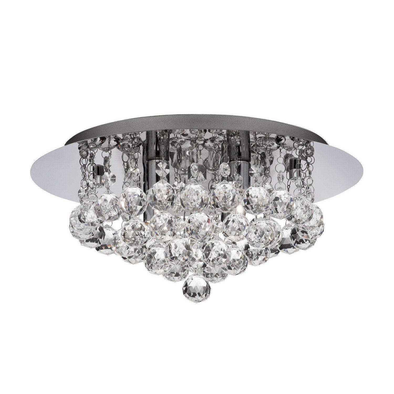 Searchlight 4404-4CC-LED Hanna LED Semi Flush Ceiling Light Crystal Chrome IP44 Bathroom Light