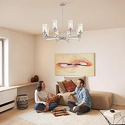 LIGHTDAMY Brushed Nickel Chandeliers for Dining