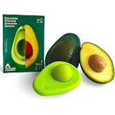 Food Huggers Avocado Huggers 2pc Silicone Reusable Avocado Savers with Pit Storage | BPA Free | Plastic Free Food Storage | Dishwasher Safe Holder | Large &amp; Small Set