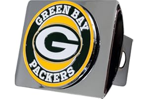 NFL Chrome Metal Hitch Cover with 3D Colored Team Logo by FANMATS - Unique Roundel Molded Design - Easy Installation on Truck, SUV, Car - Ideal Gift for Die Hard Football Fans