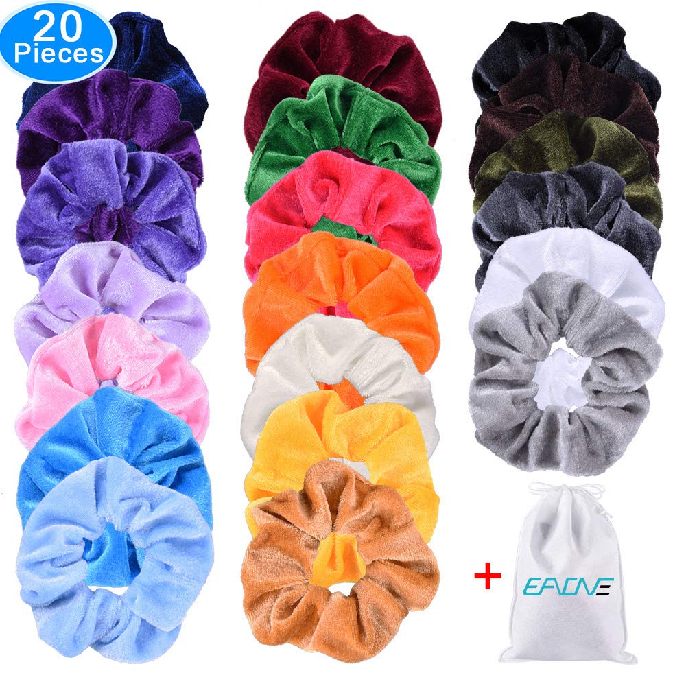 Amazon Com Eaone 20 Pack Hair Scrunchies Velvet Elastics Hair