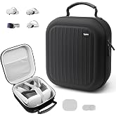 Hard Carrying Case for Meta Quest 3S/Quest 3/Steam Frame/Vision Pro Black | Portable Hard Carrying Case for Steam Frame VR Headset and Touch Controllers with Lens Protector for Travel and Home Storage