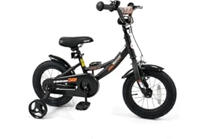 COSTWAY Kids Bike, 12 14 16 18 Inch Toddler Bicycle with Removable Training Wheels, Dual Brakes, Adjustable Seat & Handlebar 