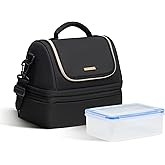 Everfun Womens Lunch Box Two Compartments Insulated Lunch Tote Bag Large Leakproof Soft Cooler Valentine's Day Gifts for Work Picnic Travel