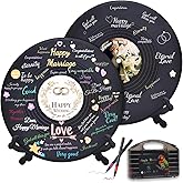 LRITER 2PCS Wedding Guest Book,Creative Guest Book Signs for Wedding,Size 11.6in,Unique Vinyl Record Decorations for Special Day,Reception (Vinyl Record Wedding Guest Book A)