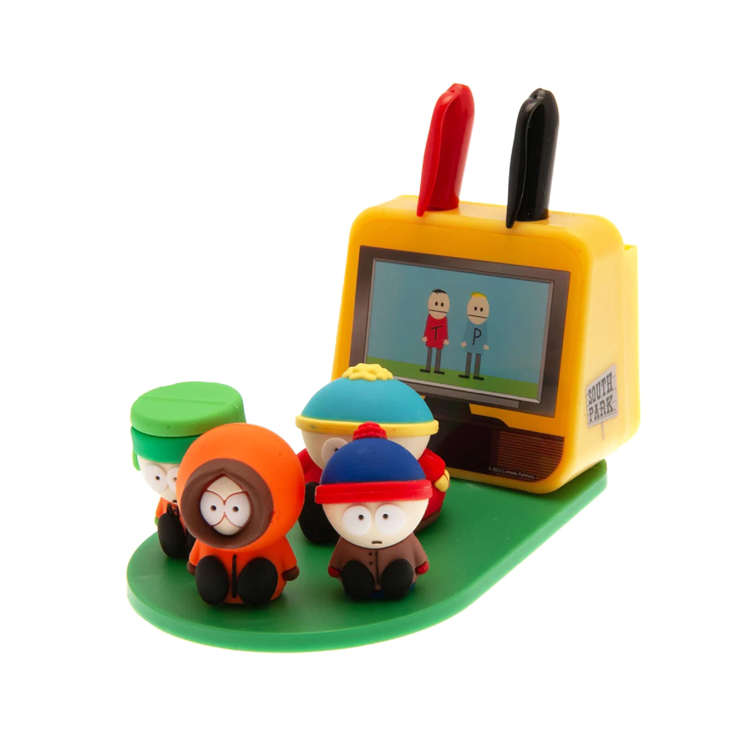 Blue Sky Studios South Park Phone Stand Mini Figures Kenny Kyle Stan Eric, Novelty Desk Tech Accessories, Licensed South Park Merchandise, Fits Any Phone Size