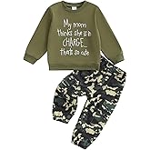 wdehow Toddler Kids Baby Boy Fall Outfits 1T 2T 3T 4T 5T Letter Print Long Sleeve Tops Camouflage Pants Winter Clothes Sets